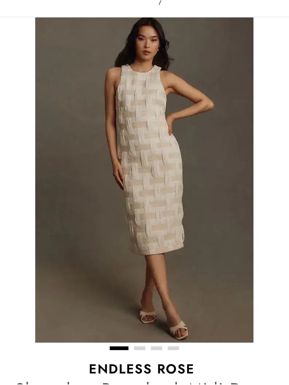 Endless Rose Cream Textured Midi Dress